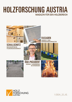 Cover of the magazine for the wood sector of Holzforschung Austria 1 2024.