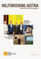 Cover of the magazine for the wood sector of Holzforschung Austria 5 2023.