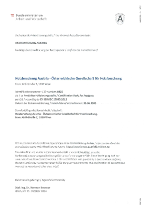 Document for the certification body.