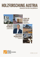 Cover of the magazine for the wood sector of Holzforschung Austria 4 2025.