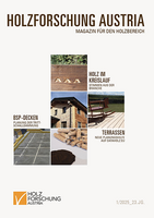 Cover des Magazins für den Holzbereich der Holzforschung Austria 1 2025.